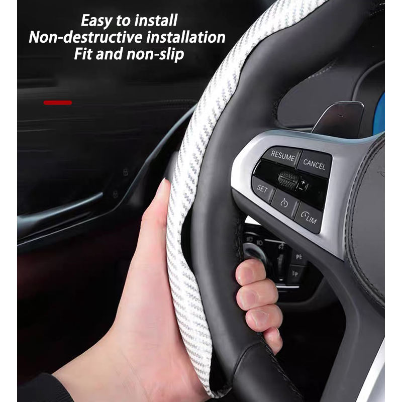 New Universe 38cm 15 inch Sports Style PU Leather ABS B<i></i>ase Non-Slip Steering Wheel Cover - EWITGO E-