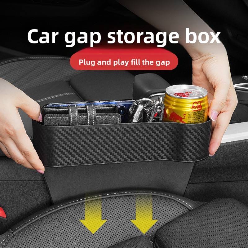 YATE YT9002 Car Co<i></i>nsole Storage Box Organizer with Side Cup Holder Seat Gap Filler